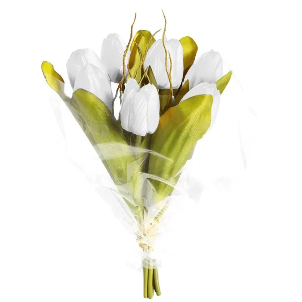 Kunstblumen | Blumensträuße & Blumenkränze^DecoWoerner Künstliches Tulpen-Bouquet , 30 Cm weiß