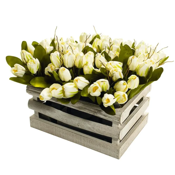 Kunstblumen | Blumensträuße & Blumenkränze^DecoWoerner Künstliches Tulpen-Bouquet , 30 Cm weiß