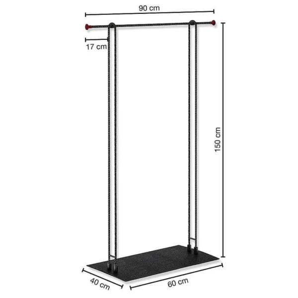 Kleiderständer^DecoWoerner Konfektionsständer LOFT, 90 X 150 Cm Hoch schwarz
