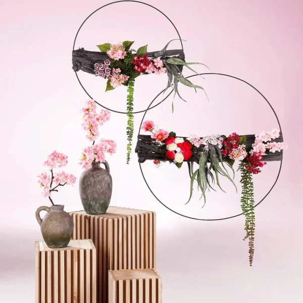 Frühlingsdeko | Blumensträuße & Blumenkränze^DecoWoerner Kunstblumen Ranunkel-Blumenstrauß Rot-weiß 24 Cm rosa