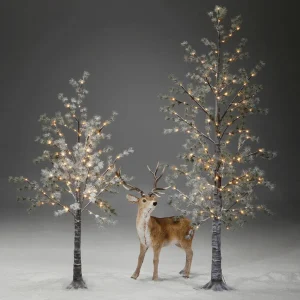 Kunstbäume | Weihnachtsbeleuchtung^DecoWoerner LED Baum Warmweiß 210 Cm braun