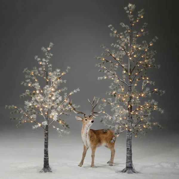 Kunstbäume | Weihnachtsbeleuchtung^DecoWoerner LED Baum Warmweiß 210 Cm braun