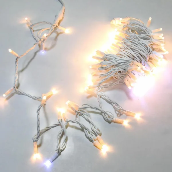 Weihnachtsbeleuchtung^DecoWoerner LED Blinkende Kupplungslichterkette Für Außen, 10 M weiß