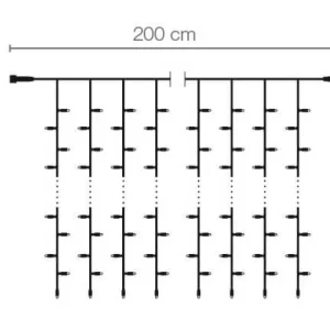 Weihnachtsbeleuchtung^DecoWoerner LED Blinkender Profi Lichtvorhang System IP67 200 Cm