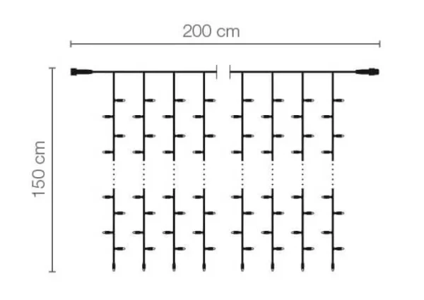 Weihnachtsbeleuchtung^DecoWoerner LED Blinkender Profi Lichtvorhang System IP67 200 Cm