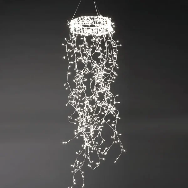 Weihnachtsbeleuchtung^DecoWoerner LED Draht-Lichtring "Feuerwerk", 60 Cm silber