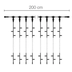 Weihnachtsbeleuchtung^DecoWoerner LED Profi Lichtvorhang System IP67, 700 Cm Ohne Zuleitung, Weiss
