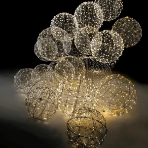 Xxl Weihnachtsdeko | Weihnachtsbeleuchtung^DecoWoerner LED-Draht-Leuchtkugel Blinkend 60 Cm Ø silber
