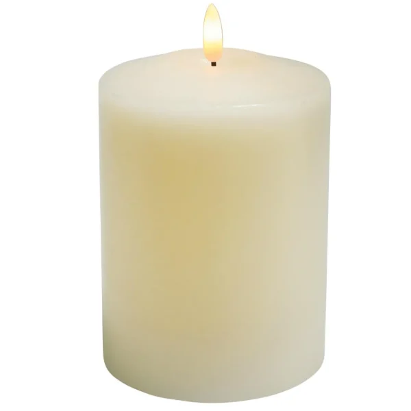 Deko-Licht^DecoWoerner LED-Echtwachs-Kerze 25 Cm Creme weiß