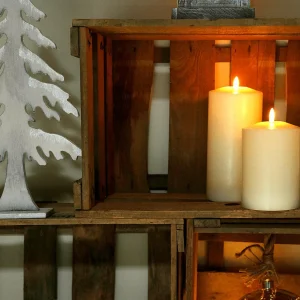 Deko-Licht^DecoWoerner LED-Echtwachs-Kerze 25 Cm Creme weiß