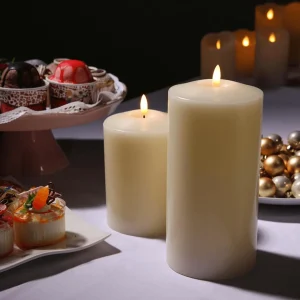 Deko-Licht^DecoWoerner LED-Echtwachs-Kerze 25 Cm Creme weiß