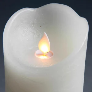Deko-Licht^DecoWoerner LED-Wachskerze 7,5 X 10 Cm weiß