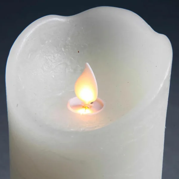 Deko-Licht^DecoWoerner LED-Wachskerze 7,5 X 10 Cm weiß