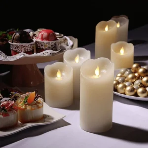 Deko-Licht^DecoWoerner LED-Wachskerze 7,5 X 15 Cm weiß