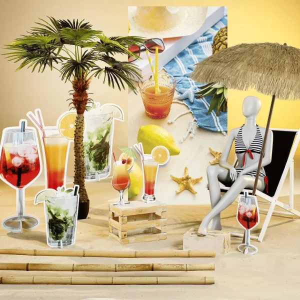 Warenpräsentation | Sommerdeko^DecoWoerner Liegestuhl , 110 Cm Lang schwarz