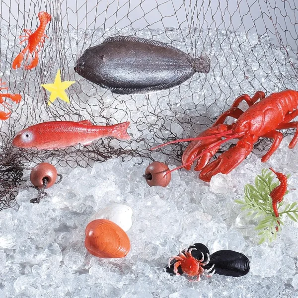 Sommerdeko | Fisch & Meeresfrüchte^DecoWoerner Maritimes Fischernetz Mit Meerestieren schwarz