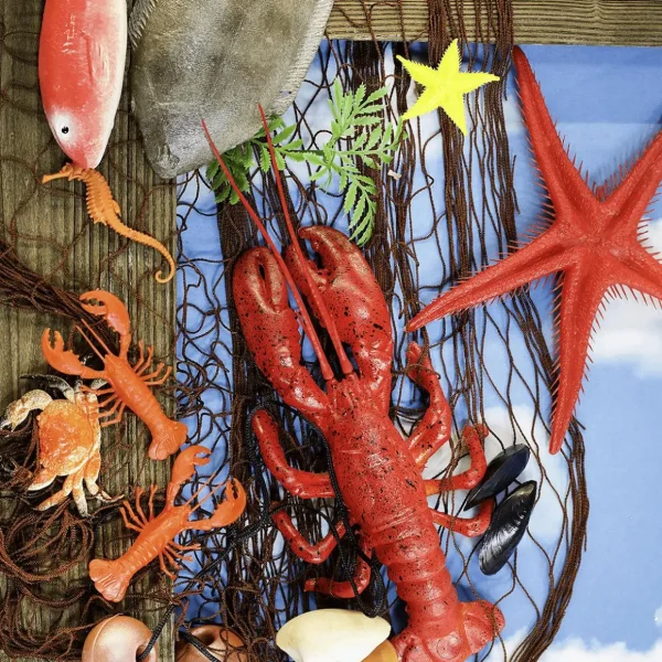 Sommerdeko | Fisch & Meeresfrüchte^DecoWoerner Maritimes Fischernetz Mit Meerestieren schwarz