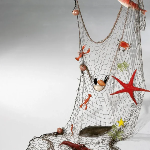 Sommerdeko | Fisch & Meeresfrüchte^DecoWoerner Maritimes Fischernetz Mit Meerestieren schwarz