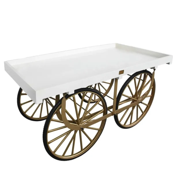 Warenpräsentation | Frühlingsdeko^DecoWoerner Marktwagen Classic, Weiß Mit enem Untergestell gold
