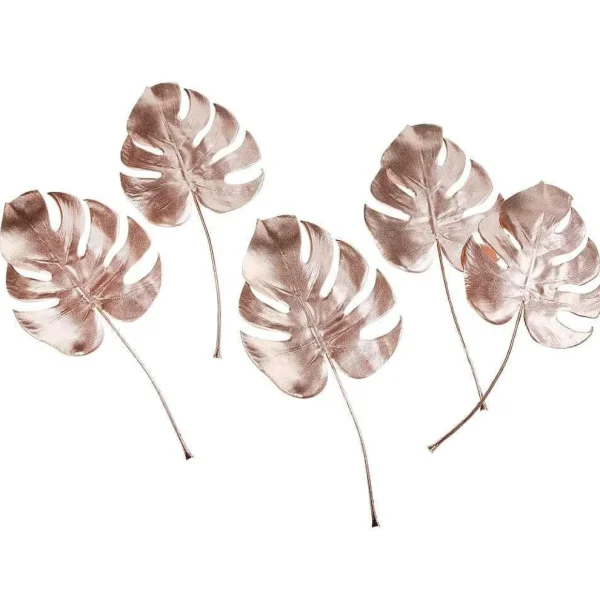 Streudeko | Blätter^DecoWoerner Monstera Kunstblätter Rosé 37 Cm 5 Stück rosa