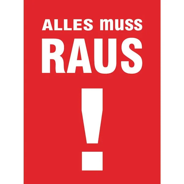 Verkaufsaktionen Bewerben^DecoWoerner Papierposter "Alles Muss Raus" A1 mehrfarbig