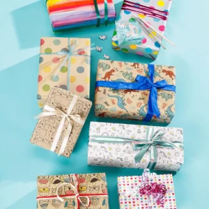 Geschenkpapier | Go Green - Nachhaltige Geschenkverpackung^DecoWoerner Recyceltes Kraftpapier Mit Bunten Eulen – 50 M Geschenkpapier-Rolle mehrfarbig
