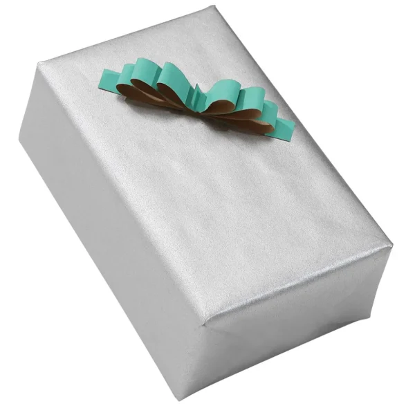 Geschenkpapier | Go Green - Nachhaltige Geschenkverpackung^DecoWoerner Recyceltes, nes Uni-Kraftpapier – 50 M Geschenkpapier-Rolle silber