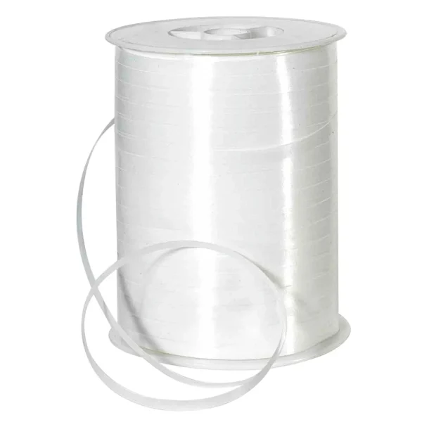 Geschenkband^DecoWoerner Ringelband, 5 Mm, 500 M, weiß