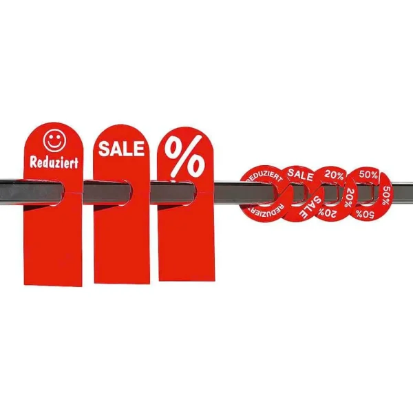 Verkaufsaktionen Bewerben | Größenreiter^DecoWoerner Ringscheibe, Größentrenner "20 %" rot