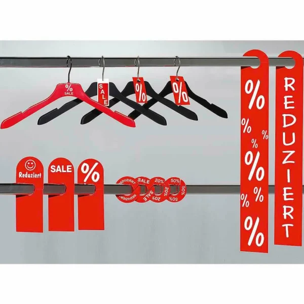 Verkaufsaktionen Bewerben | Größenreiter^DecoWoerner Ringscheibe, Größentrenner "20 %" rot