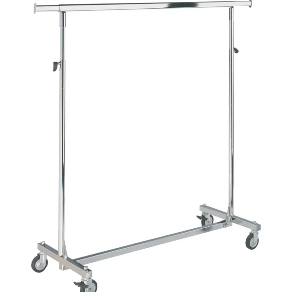 Kleiderständer^DecoWoerner Rollständer Klappbar, Höhenverstellbar, 1m Breit silber