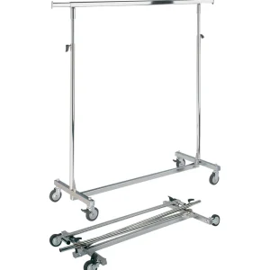 Kleiderständer^DecoWoerner Rollständer Klappbar, Höhenverstellbar, 1m Breit silber