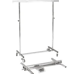 Kleiderständer^DecoWoerner Rollständer Klappbar, Höhenverstellbar, 1m Breit silber