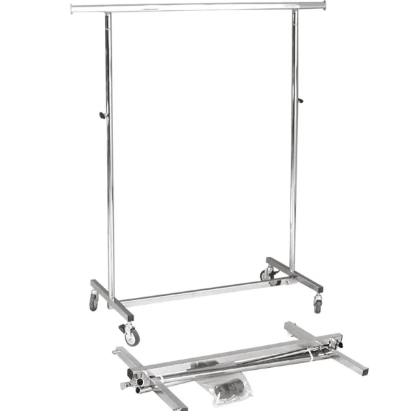 Kleiderständer^DecoWoerner Rollständer Klappbar, Höhenverstellbar, 1m Breit silber