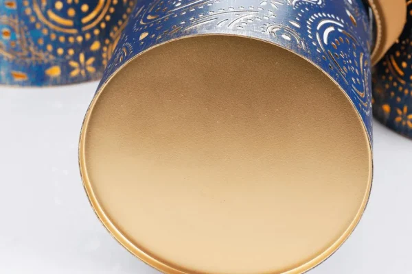 Deko-Licht | Weihnachtsfiguren^DecoWoerner Runde Metall-Laternen, Set à 3 Stück blau