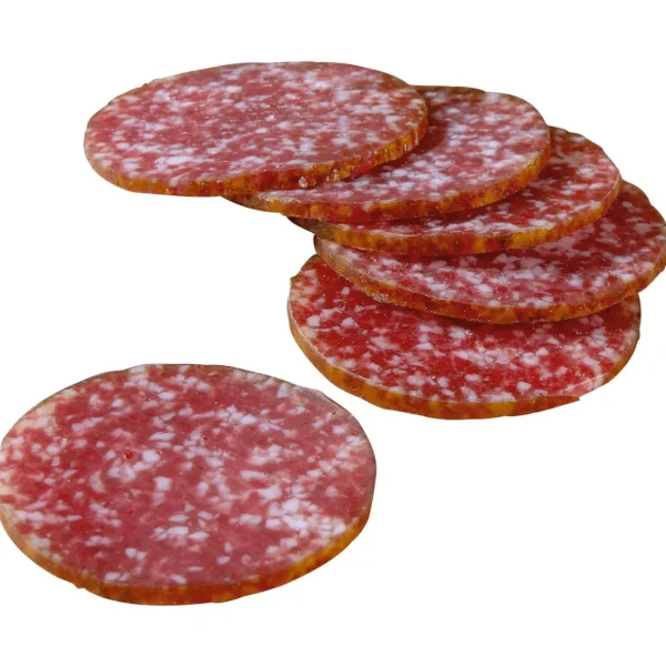 Fleisch & Wurst^DecoWoerner Salami Aufschnitt Lebensmittel-Attrappe, 3 Stück rot