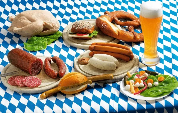 Fleisch & Wurst^DecoWoerner Salami Aufschnitt Lebensmittel-Attrappe, 3 Stück rot