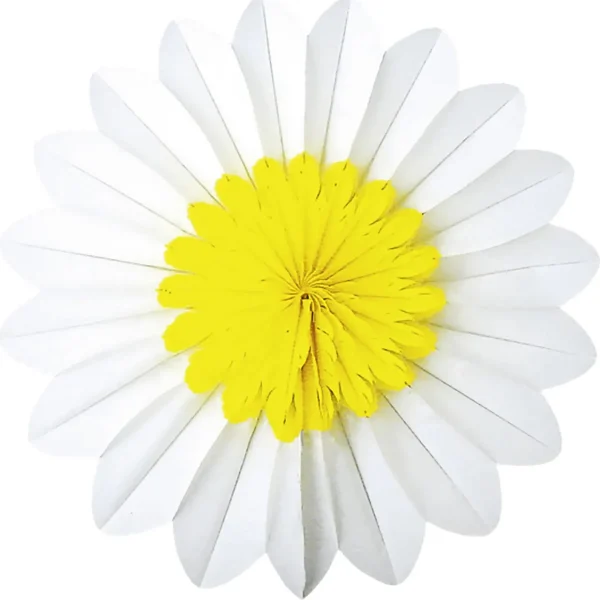 Themen-Deko^DecoWoerner Schwer Entflammbare Margeritenblüte Papier-Rosette 50 Cm Ø weiß