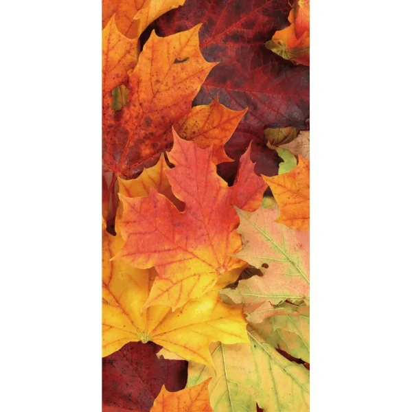 Herbstdeko | Herbst-Banner^DecoWoerner Schwer Entflammbarer Stoffbanner "Herbstlaub" Aus Fahnenstoff 100 X 200 Cm orange
