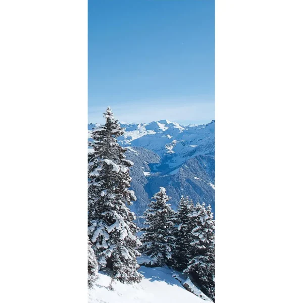 Winterdeko | Weihnachts- & Winterbanner^DecoWoerner Schwer Entflammbarer Stoffbanner "Schneebedeckte Berge" Aus Fahnenstoff 75 X 180 Cm weiß