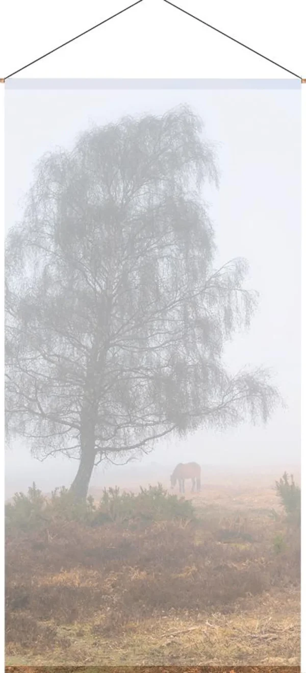 Themen-Deko | Herbstdeko^DecoWoerner Schwer Entflammbarer Stoffbanner "Herbstnebel" Aus Fahnenstoff 100 X 200 Cm Grau