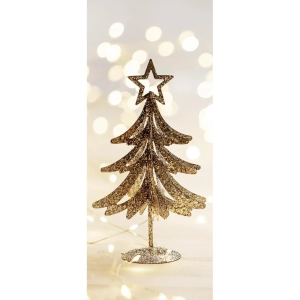 Weihnachts- & Winterbanner^DecoWoerner Schwer Entflammbarer Stoffbanner "Glitzerbaum" 75 X 180 Cm