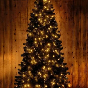 Künstliche Weihnachtsbäume^DecoWoerner Schwer Entflammbarer Weihnachtsbaum Mit LED 210 Cm grün