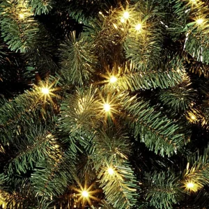Künstliche Weihnachtsbäume^DecoWoerner Schwer Entflammbarer Weihnachtsbaum Mit LED 210 Cm grün