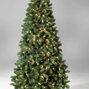 Künstliche Weihnachtsbäume^DecoWoerner Schwer Entflammbarer Weihnachtsbaum Mit LED 210 Cm grün