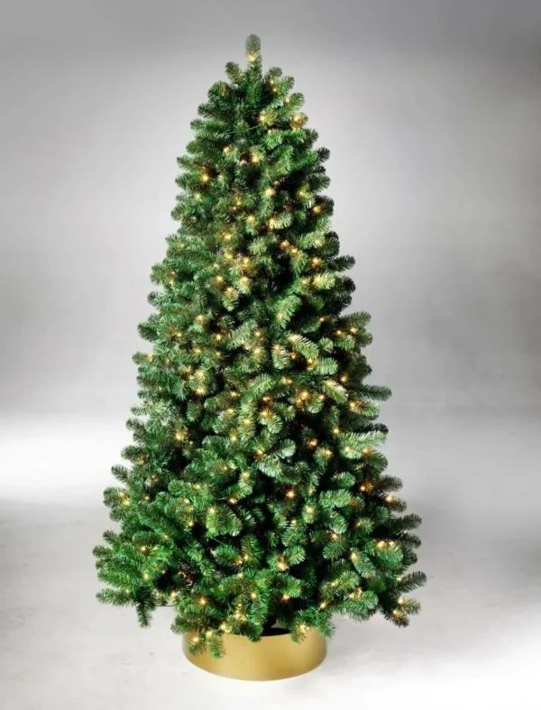 Künstliche Weihnachtsbäume^DecoWoerner Schwer Entflammbarer Weihnachtsbaum Mit LED 210 Cm grün