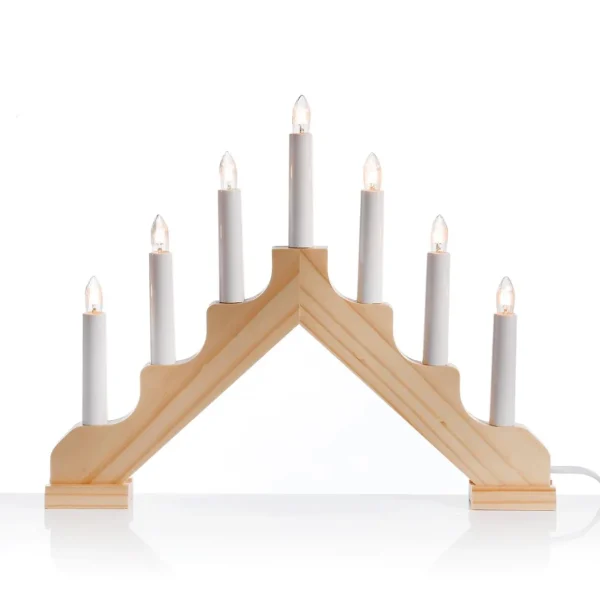 Deko-Licht | Weihnachtsfiguren^DecoWoerner Schwibbogen Lichtbogen, 7 Flammig Aus Holz 37 X 4 X 30 Cm (B X T X H) braun