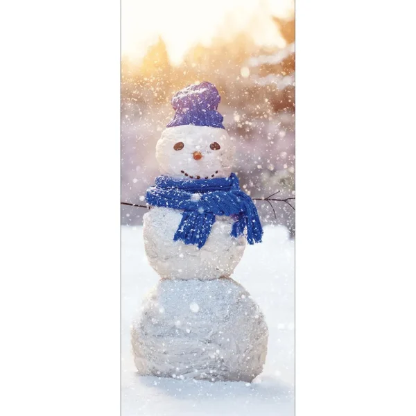 Weihnachts- & Winterbanner | Winterdeko^DecoWoerner Stoffbanner Schneemann 75 X 180 Cm weiß