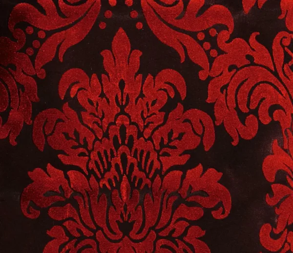 Stoffe^DecoWoerner Taft Mit Samtflock 145 Cm Breit, rot