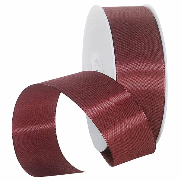 Geschenkband^DecoWoerner Taftband Mit Webkante 40 Mm, 50 M, Bordeaux rot